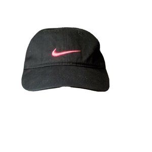 Nike Just Do It Strapback Hat Ball Cap Black w/ Pink Swoosh Toddler Size